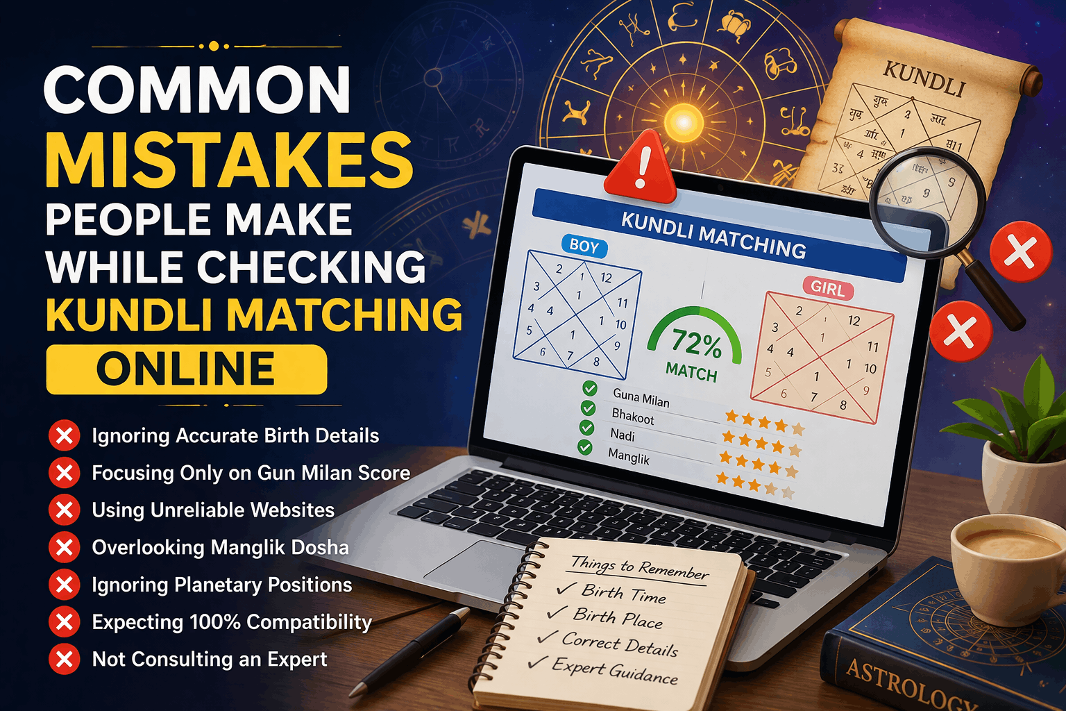 Common Mistakes People Make While Checking Kundli Matching Online